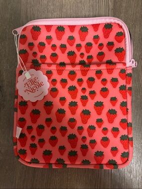 Ellie + Nicole Strawberry Print Pink Tablet Sleeve